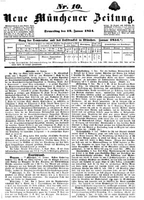 Neue Münchener Zeitung (Süddeutsche Presse) Donnerstag 12. Januar 1854