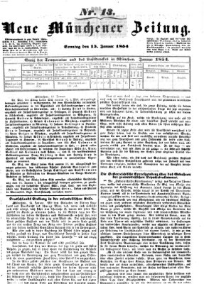 Neue Münchener Zeitung (Süddeutsche Presse) Sonntag 15. Januar 1854