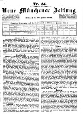 Neue Münchener Zeitung (Süddeutsche Presse) Mittwoch 18. Januar 1854