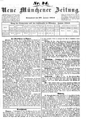 Neue Münchener Zeitung (Süddeutsche Presse) Samstag 28. Januar 1854