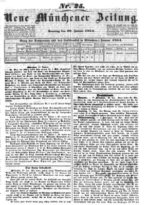 Neue Münchener Zeitung (Süddeutsche Presse) Sonntag 29. Januar 1854