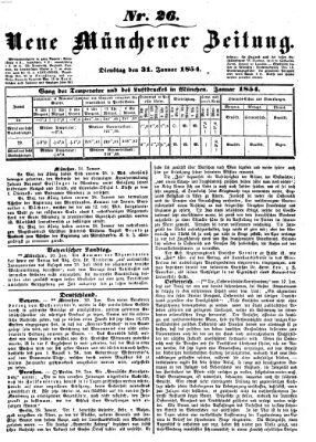 Neue Münchener Zeitung (Süddeutsche Presse) Dienstag 31. Januar 1854