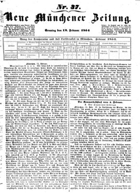 Neue Münchener Zeitung (Süddeutsche Presse) Sonntag 12. Februar 1854