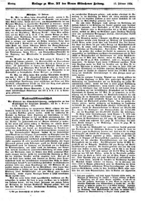 Neue Münchener Zeitung (Süddeutsche Presse) Montag 13. Februar 1854