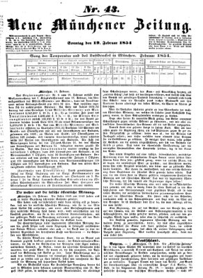 Neue Münchener Zeitung (Süddeutsche Presse) Sonntag 19. Februar 1854