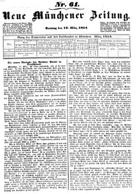 Neue Münchener Zeitung (Süddeutsche Presse) Sonntag 12. März 1854