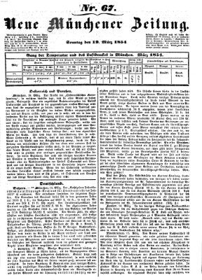 Neue Münchener Zeitung (Süddeutsche Presse) Sonntag 19. März 1854