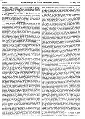 Neue Münchener Zeitung (Süddeutsche Presse) Sonntag 19. März 1854