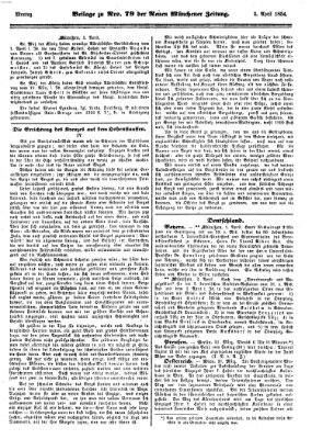 Neue Münchener Zeitung (Süddeutsche Presse) Montag 3. April 1854