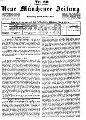 Neue Münchener Zeitung (Süddeutsche Presse) Donnerstag 6. April 1854