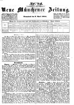 Neue Münchener Zeitung (Süddeutsche Presse) Samstag 8. April 1854