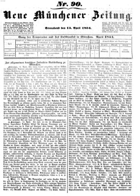 Neue Münchener Zeitung (Süddeutsche Presse) Samstag 15. April 1854