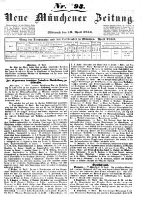 Neue Münchener Zeitung (Süddeutsche Presse) Mittwoch 19. April 1854