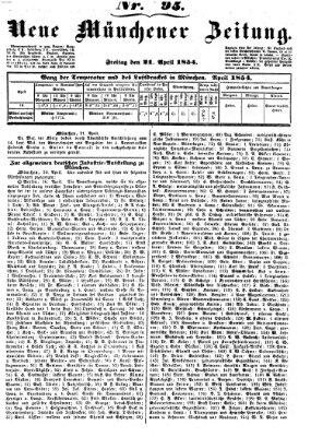 Neue Münchener Zeitung (Süddeutsche Presse) Freitag 21. April 1854