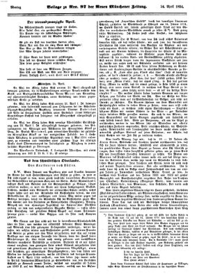 Neue Münchener Zeitung (Süddeutsche Presse) Montag 24. April 1854