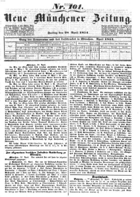 Neue Münchener Zeitung (Süddeutsche Presse) Freitag 28. April 1854