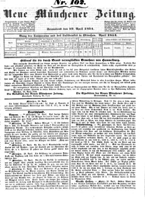 Neue Münchener Zeitung (Süddeutsche Presse) Samstag 29. April 1854