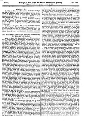 Neue Münchener Zeitung (Süddeutsche Presse) Montag 1. Mai 1854