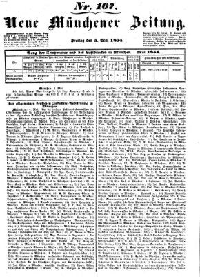 Neue Münchener Zeitung (Süddeutsche Presse) Freitag 5. Mai 1854