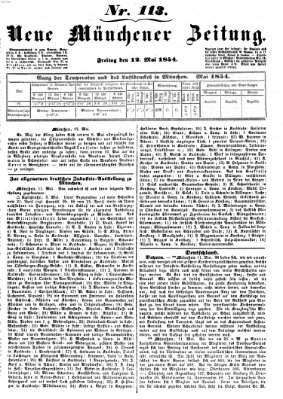 Neue Münchener Zeitung (Süddeutsche Presse) Freitag 12. Mai 1854