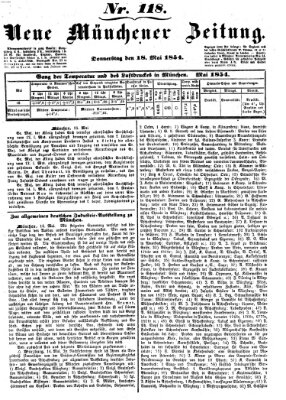 Neue Münchener Zeitung (Süddeutsche Presse) Donnerstag 18. Mai 1854