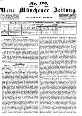 Neue Münchener Zeitung (Süddeutsche Presse) Samstag 27. Mai 1854