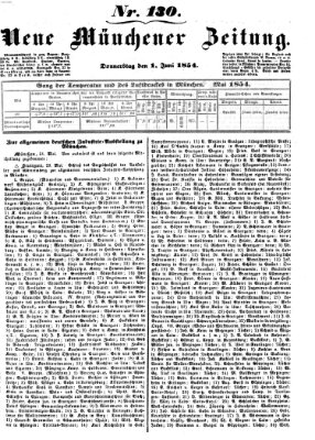 Neue Münchener Zeitung (Süddeutsche Presse) Donnerstag 1. Juni 1854