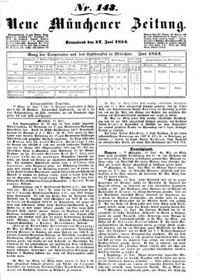 Neue Münchener Zeitung (Süddeutsche Presse) Samstag 17. Juni 1854