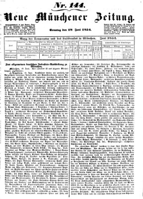 Neue Münchener Zeitung (Süddeutsche Presse) Sonntag 18. Juni 1854