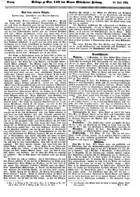 Neue Münchener Zeitung (Süddeutsche Presse) Montag 26. Juni 1854