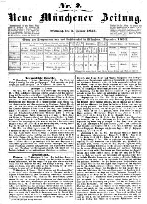 Neue Münchener Zeitung (Süddeutsche Presse) Mittwoch 3. Januar 1855