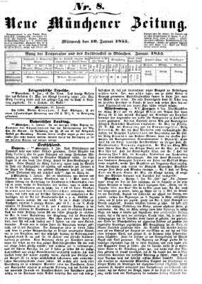 Neue Münchener Zeitung (Süddeutsche Presse) Mittwoch 10. Januar 1855