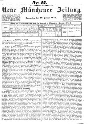 Neue Münchener Zeitung (Süddeutsche Presse) Donnerstag 18. Januar 1855