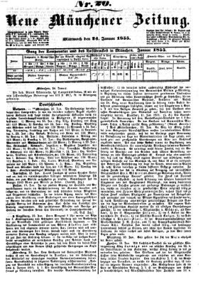 Neue Münchener Zeitung (Süddeutsche Presse) Mittwoch 24. Januar 1855