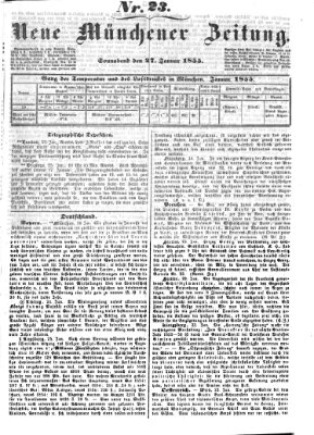 Neue Münchener Zeitung (Süddeutsche Presse) Samstag 27. Januar 1855