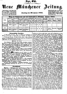 Neue Münchener Zeitung (Süddeutsche Presse) Dienstag 30. Januar 1855