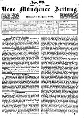 Neue Münchener Zeitung (Süddeutsche Presse) Mittwoch 31. Januar 1855