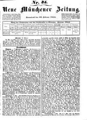 Neue Münchener Zeitung (Süddeutsche Presse) Samstag 10. Februar 1855