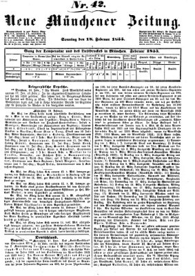 Neue Münchener Zeitung (Süddeutsche Presse) Sonntag 18. Februar 1855