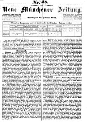 Neue Münchener Zeitung (Süddeutsche Presse) Sonntag 25. Februar 1855