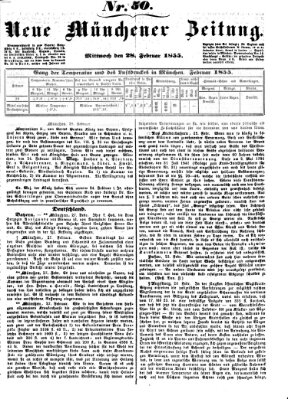 Neue Münchener Zeitung (Süddeutsche Presse) Mittwoch 28. Februar 1855