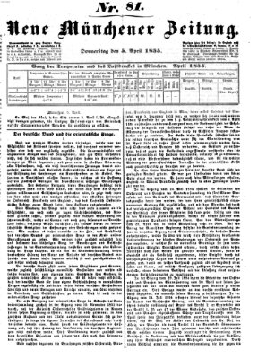 Neue Münchener Zeitung (Süddeutsche Presse) Donnerstag 5. April 1855