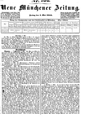 Neue Münchener Zeitung (Süddeutsche Presse) Freitag 4. Mai 1855