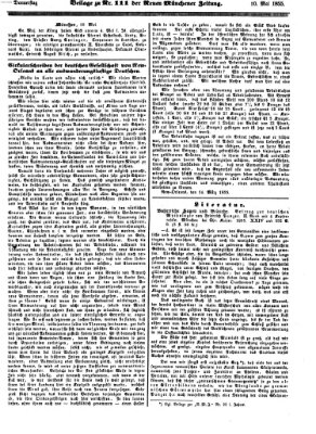 Neue Münchener Zeitung (Süddeutsche Presse) Donnerstag 10. Mai 1855