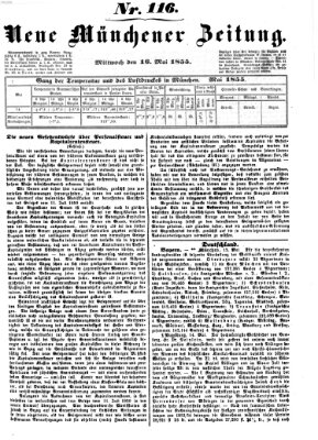 Neue Münchener Zeitung (Süddeutsche Presse) Mittwoch 16. Mai 1855