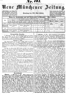 Neue Münchener Zeitung (Süddeutsche Presse) Dienstag 22. Mai 1855