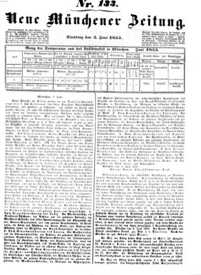 Neue Münchener Zeitung (Süddeutsche Presse) Dienstag 5. Juni 1855