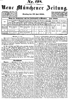 Neue Münchener Zeitung (Süddeutsche Presse) Dienstag 12. Juni 1855