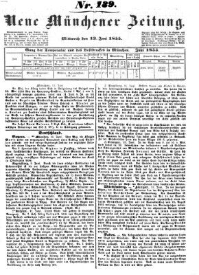 Neue Münchener Zeitung (Süddeutsche Presse) Mittwoch 13. Juni 1855