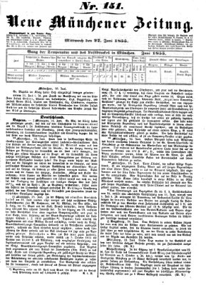 Neue Münchener Zeitung (Süddeutsche Presse) Mittwoch 27. Juni 1855